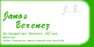 janos berencz business card